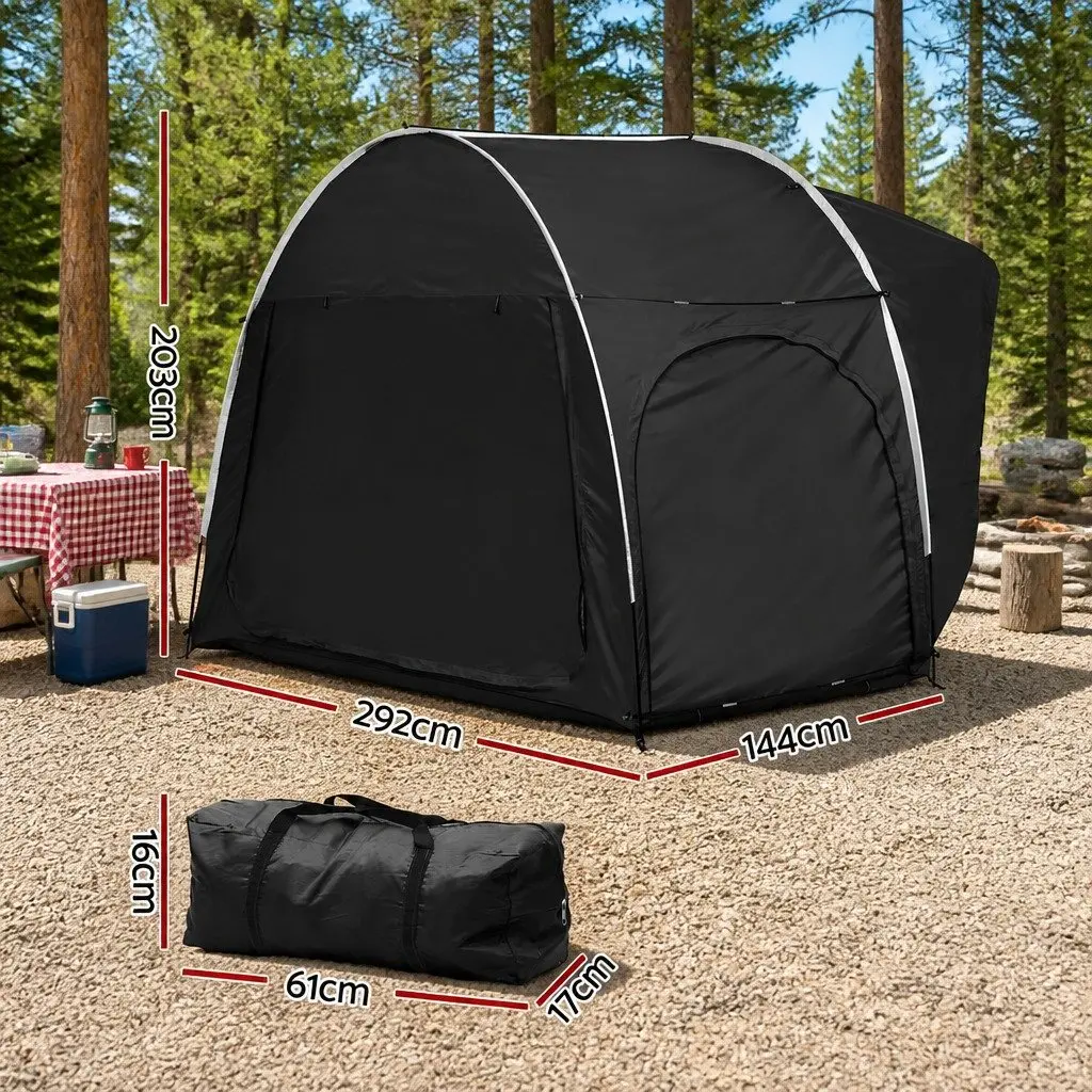 Car SUV Rear Hatchback Camping Tent Canopy Portable Outdoor Family Black