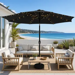 2.9m Black Market Umbrella with LED Lights Specifications