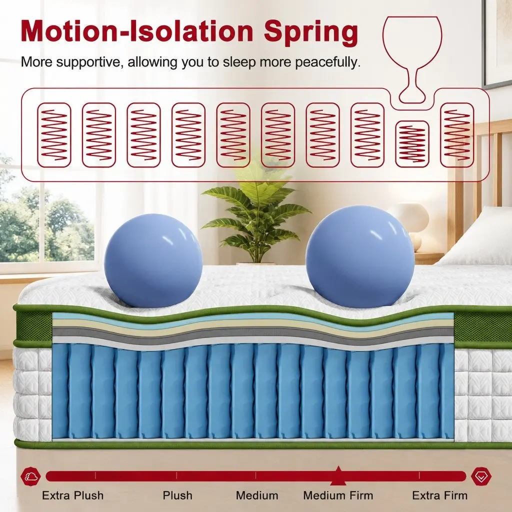 Queen-Sized 30cm Hybrid Mattress with 5 Zones and Gel Foam