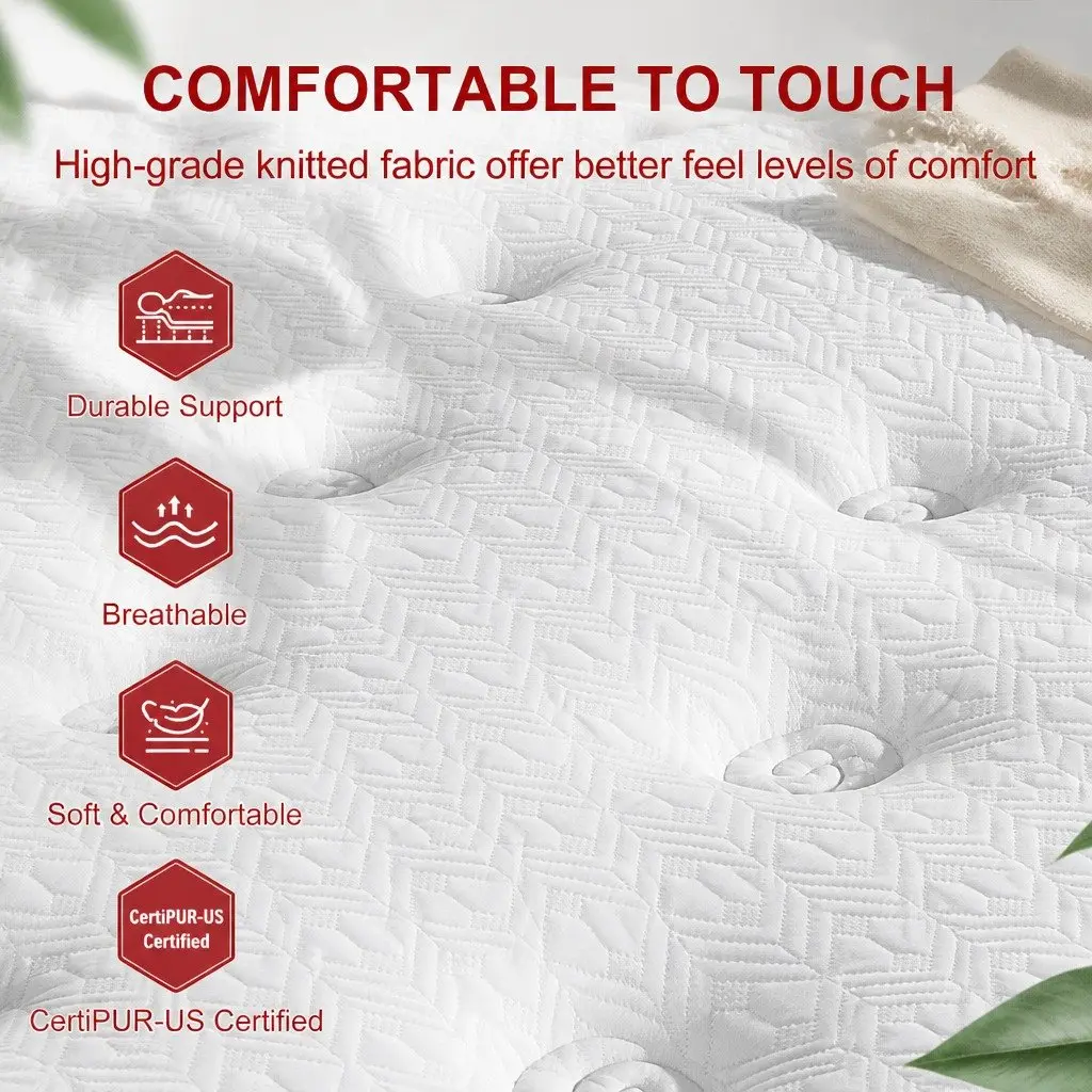 Single Mattress 30cm Hybrid Pocket Spring Gel Memory Foam Medium Firm Cooling