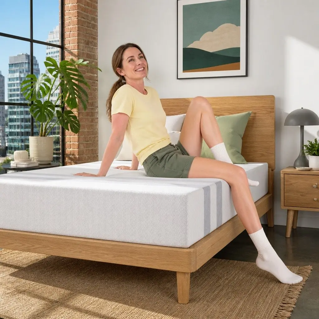 Double Memory Foam Mattress 20cm Medium Soft Firm Reversible White Bed