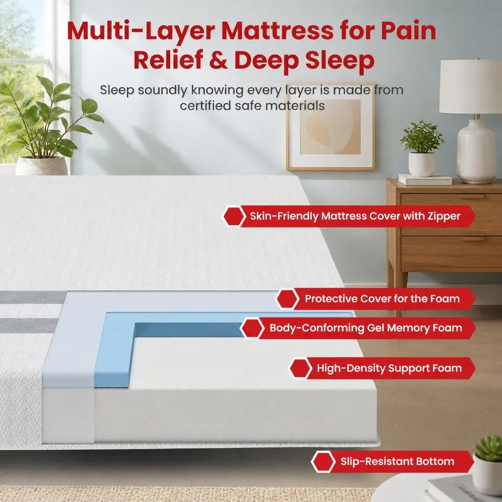 20cm King Size Memory Foam Mattress with Durable Construction