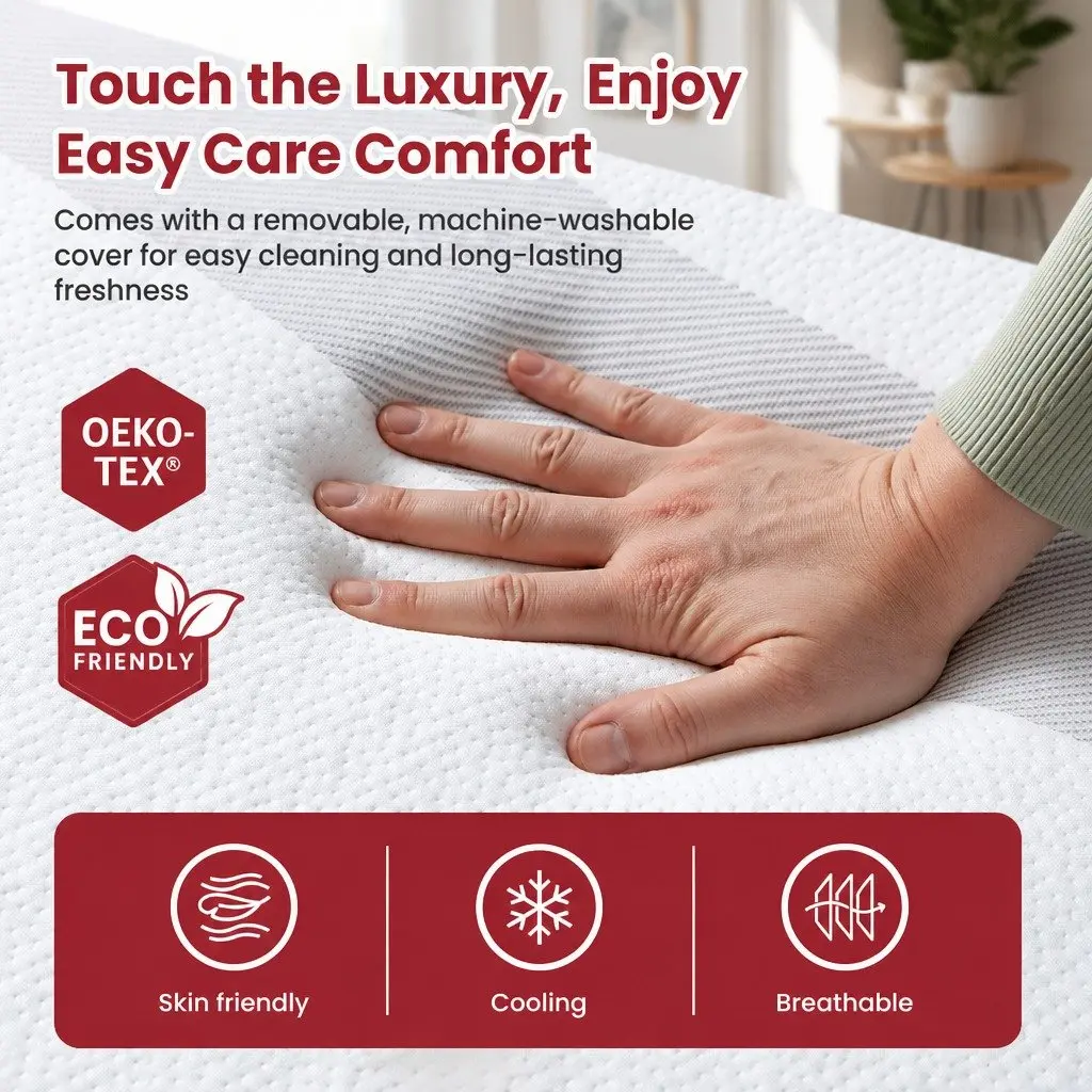 King Single Mattress for Sleep 25cm Reversible Gel-Infused Memory Foam Medium Firm