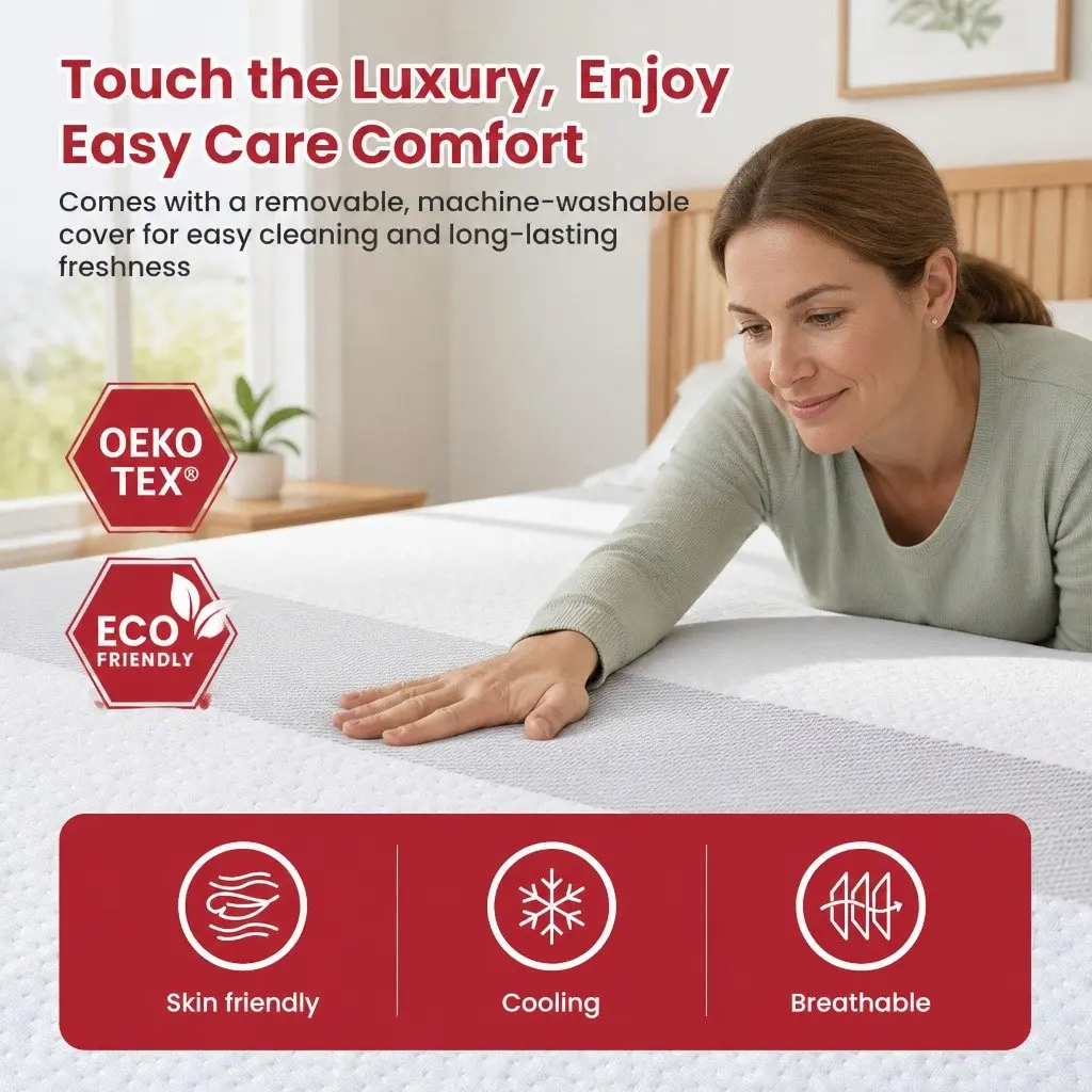 King Size Memory Foam Mattress 25cm Reversible Medium Firm Gel-Infused Sleep