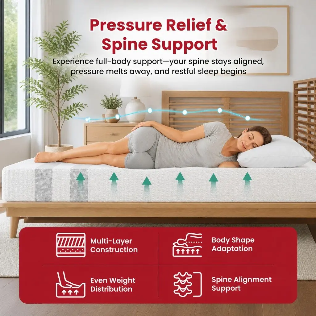 King Size Memory Foam Mattress 25cm Reversible Medium Firm Gel-Infused Sleep