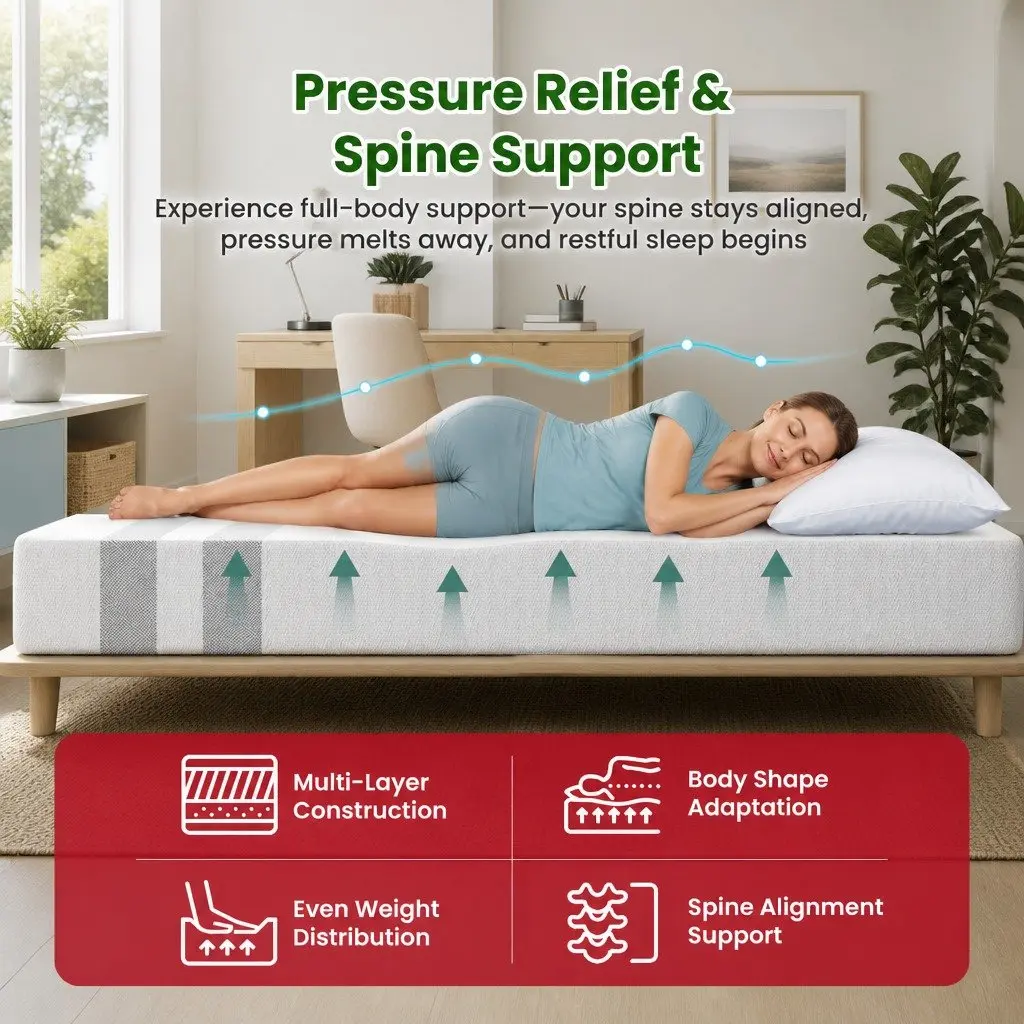 Single Memory Foam Mattress 25cm Reversible Medium Firmness Gel-Infused Cool