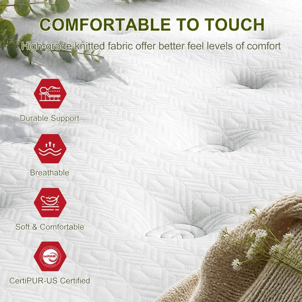 Latex Hybrid Mattress King Single 34cm Medium Firm 5 Zone Pocket Coil Support