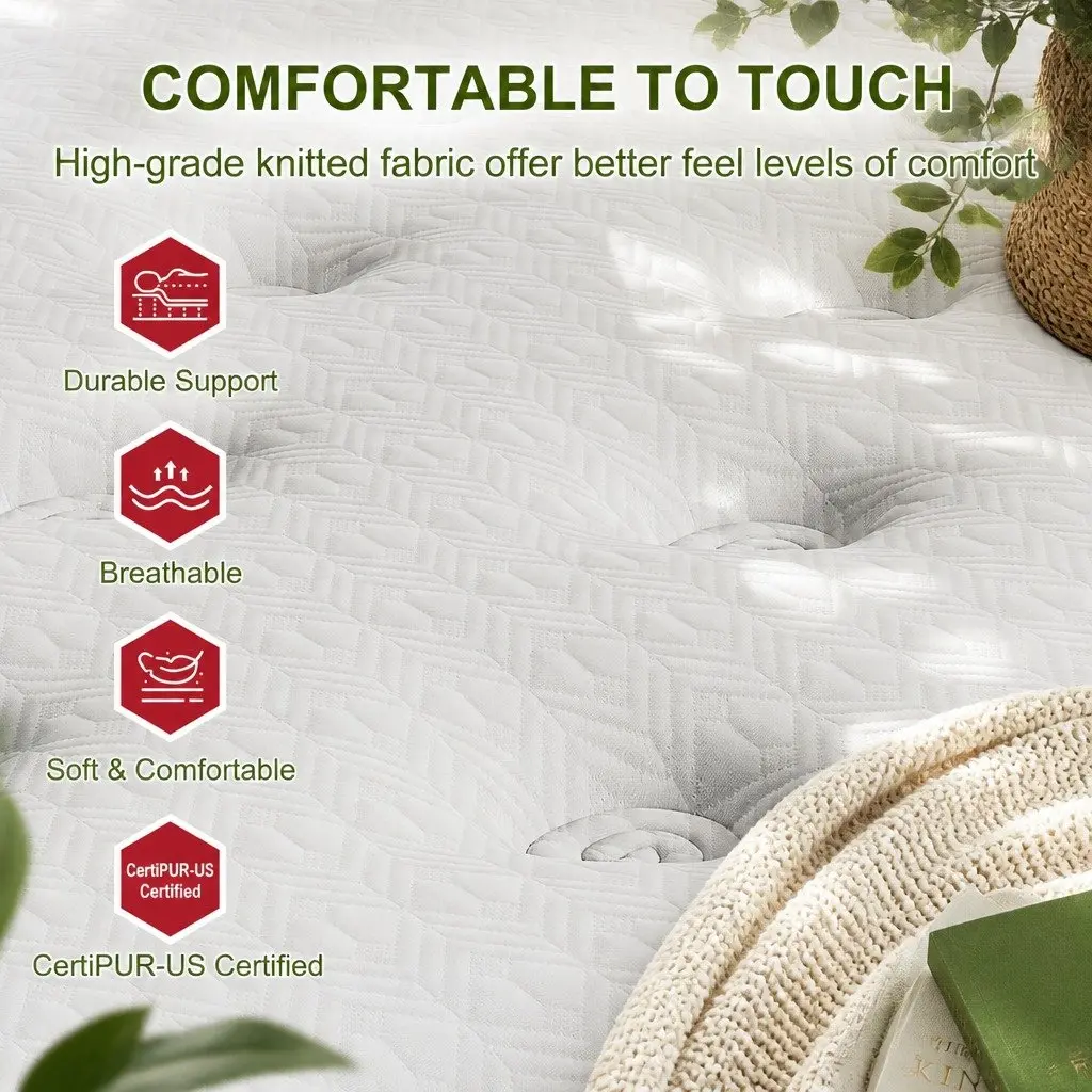 Latex Hybrid Mattress King Size 34cm Medium Firm 5 Zone Pocket Spring Bed