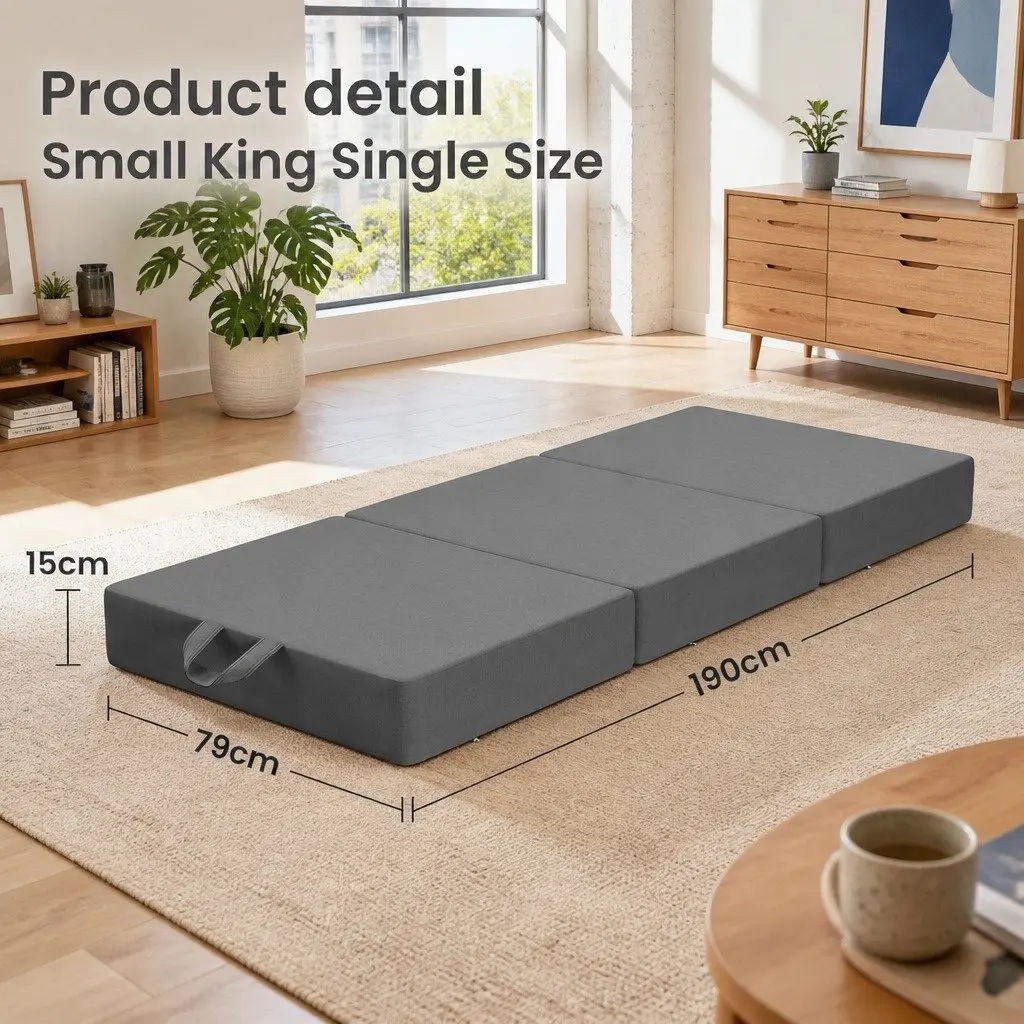 King Single Folding Mattress 15cm Foam