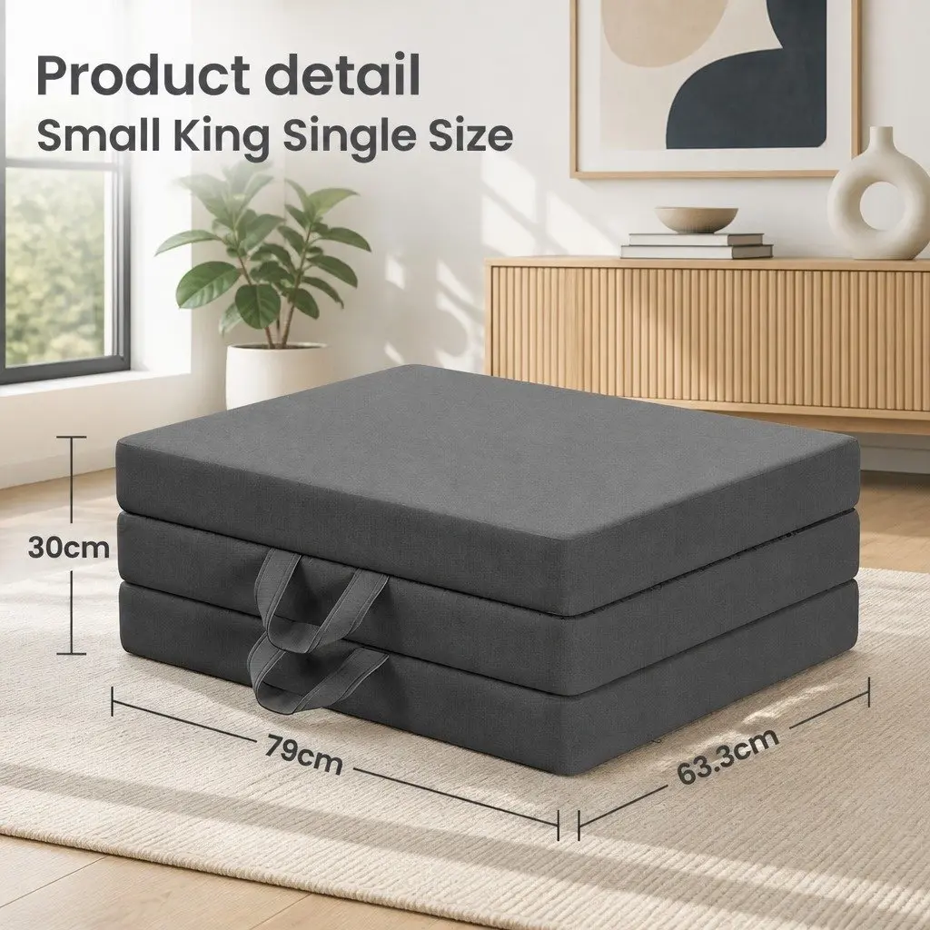 King Single Folding Mattress 15cm Foam