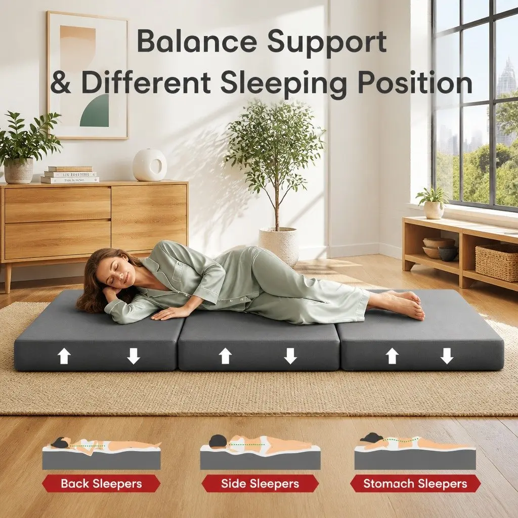 King Single Folding Mattress 15cm Foam