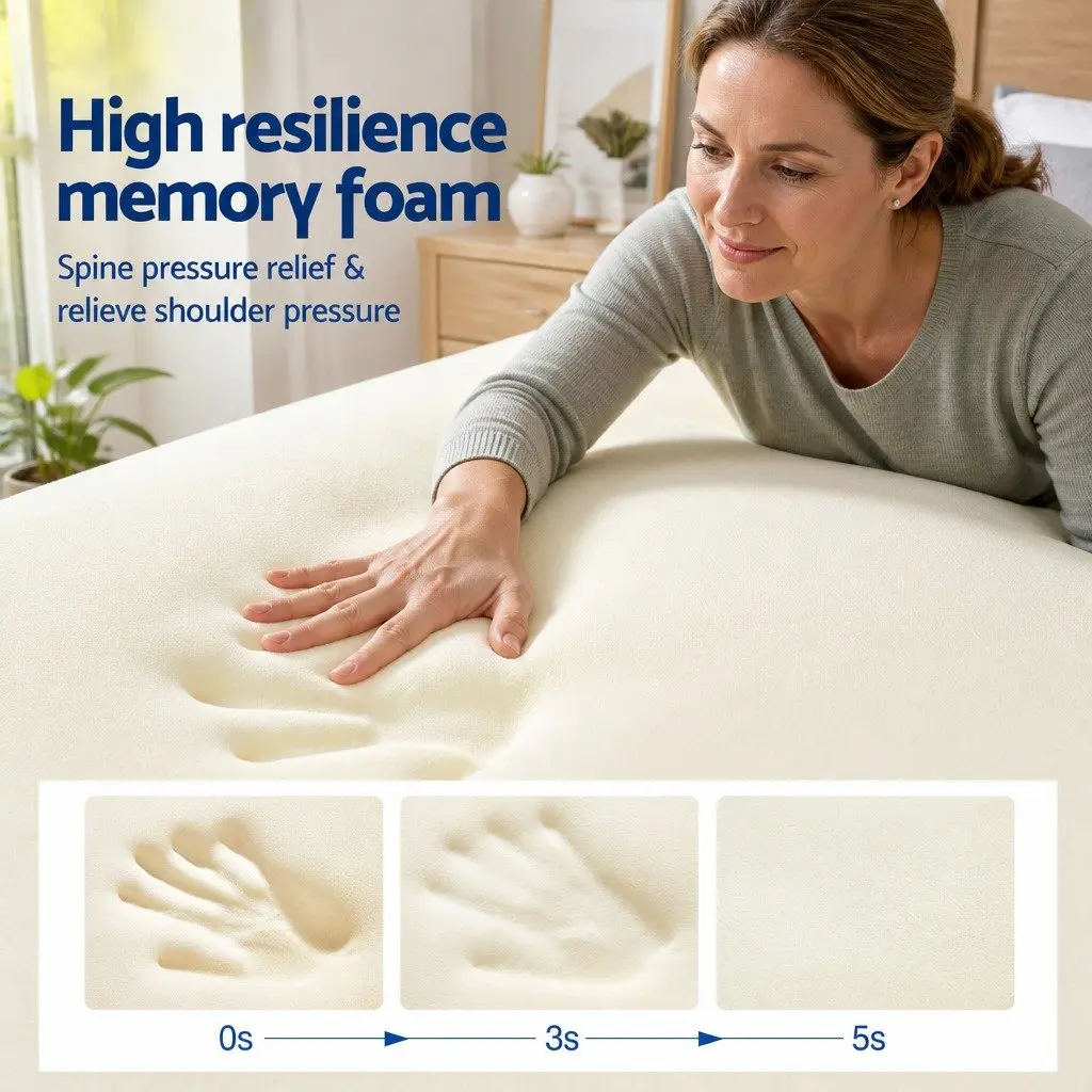 Memory Foam Cooling Pillow Queen Size Solid Core Anti-Clumping Bed Pillow Hot