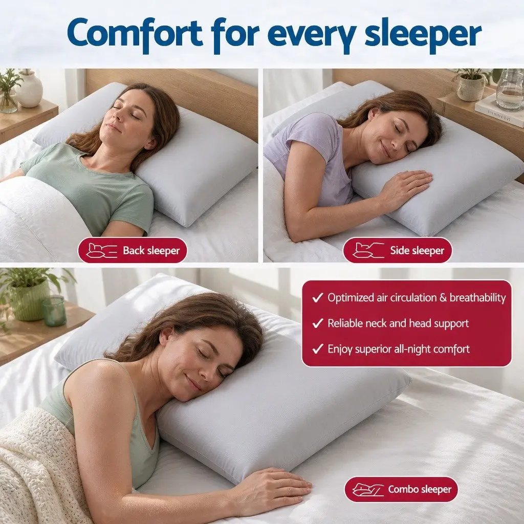 Memory Foam Cooling Pillow Queen Size Solid Core Anti-Clumping Bed Pillow Hot
