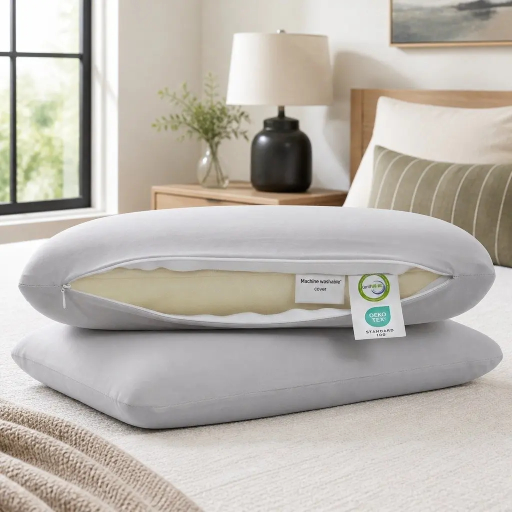 Memory Foam Cooling Pillow Queen Size Solid Core Anti-Clumping Bed Pillow Hot