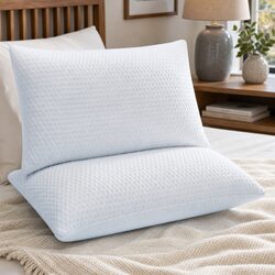 Memory Foam Pillow 2 Pack Cooling Gel Shredded Adjustable Neck Support Hot