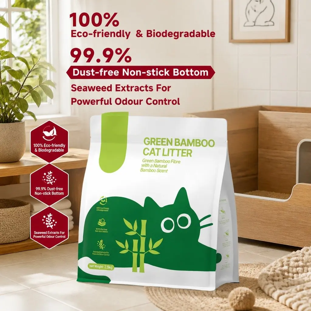 Bamboo Cat Litter Clumping Dust Free Natural Odour Control 7.5kg 3 Pack