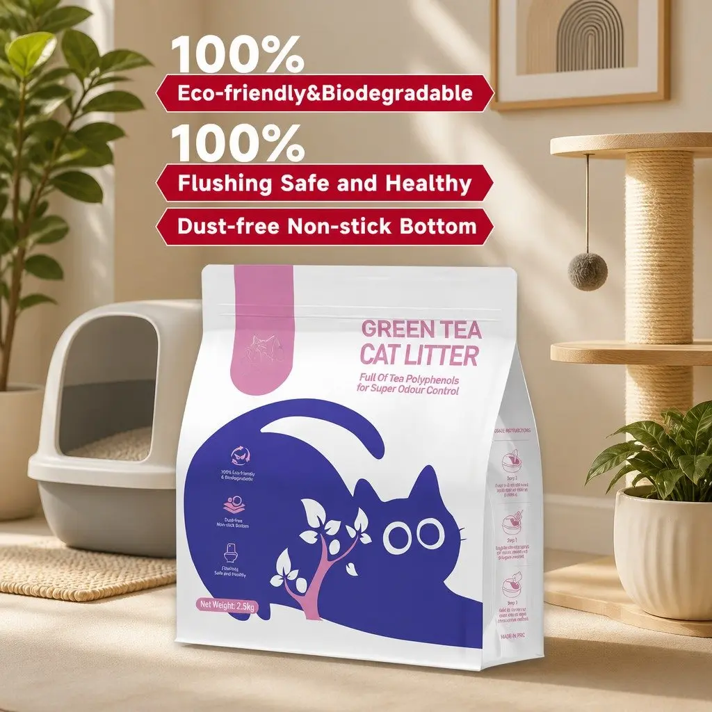 Clumping Cat Litter Green Tea, 3 Pack 7.5kg