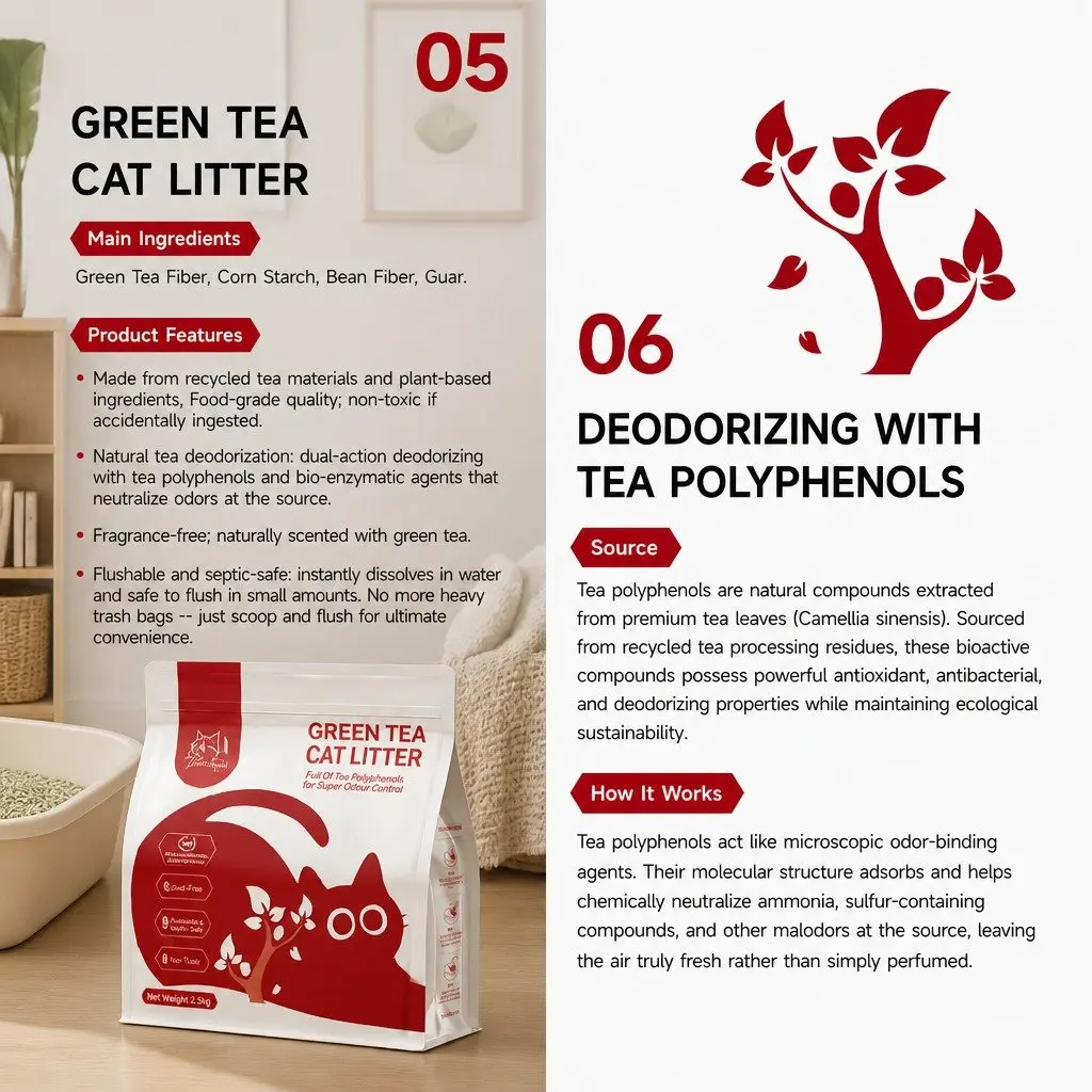 Cat Litter Clumping Green Tea 30kg for Single and Multi Cat Households