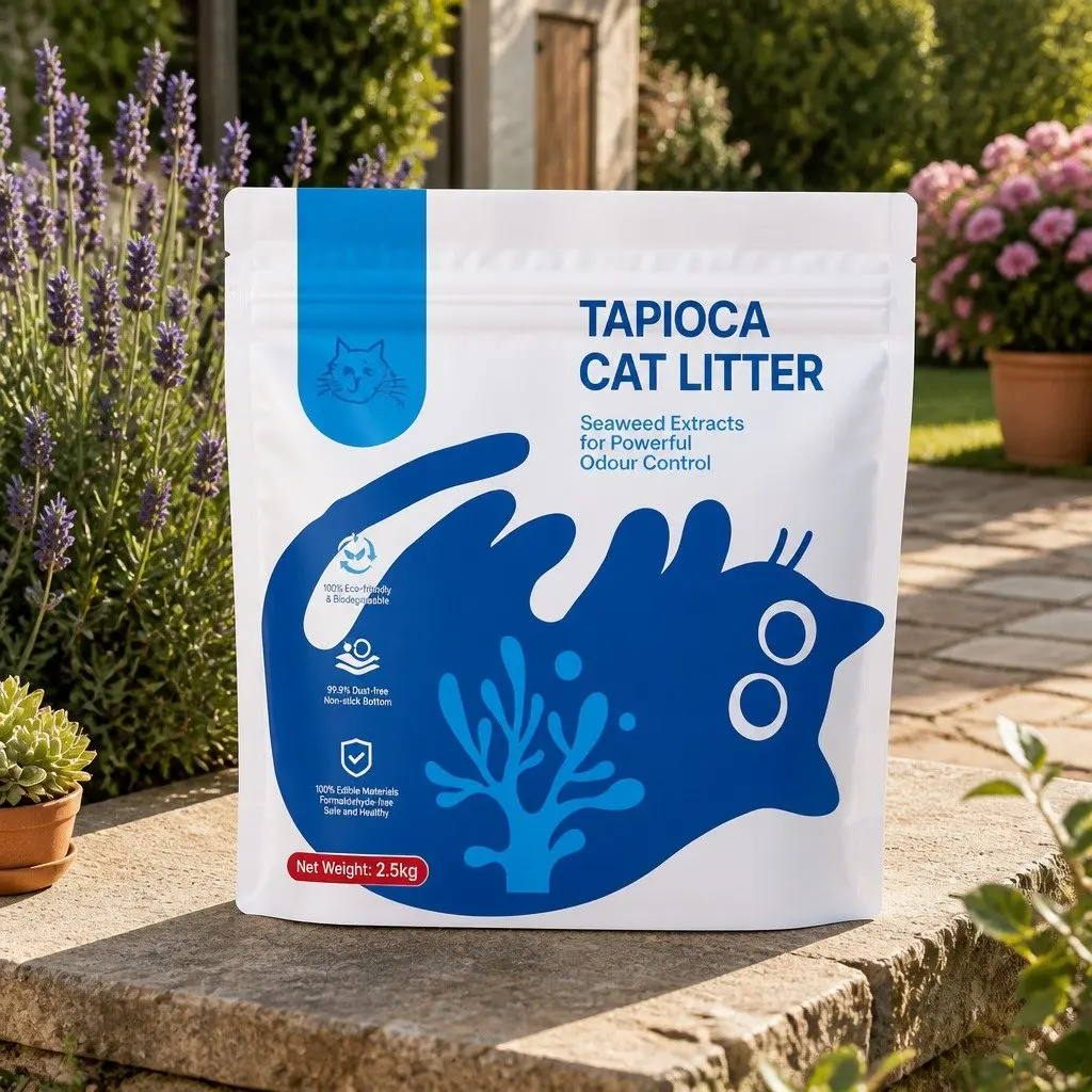 Tapioca Clumping Cat Litter 15kg 6 Pack Dust Free Natural Flusable Odour Control