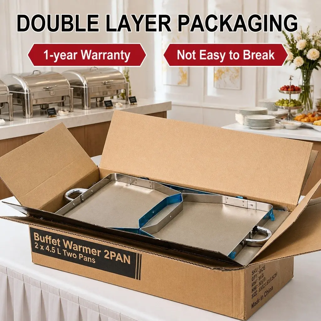 Chafing Dish Set Bain Marie Food Warmer Buffet Server Stainless Steel 9L