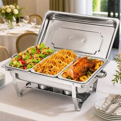 Chafing Dish Set 3x3L Stainless Steel Bain Marie Buffet Warmer Food Server
