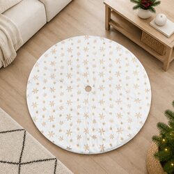 120cm Gold Christmas Tree Skirt - Specifications Included