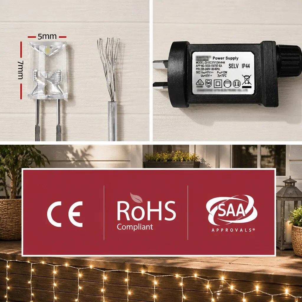 Curtain Light Indoor Outdoor 6M x 3M Warm White 600 LED