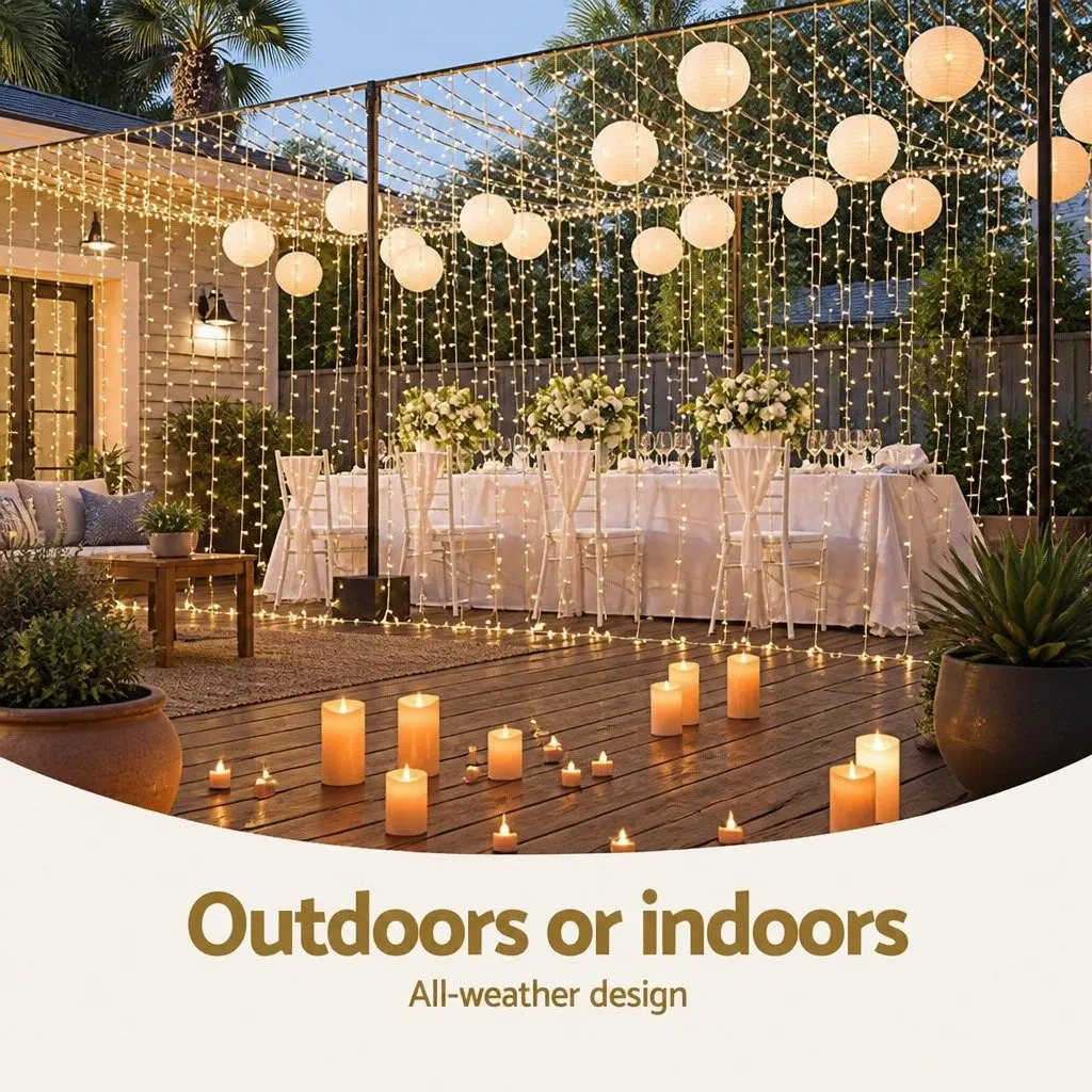 Curtain Light Indoor Outdoor 6M x 3M Warm White 600 LED