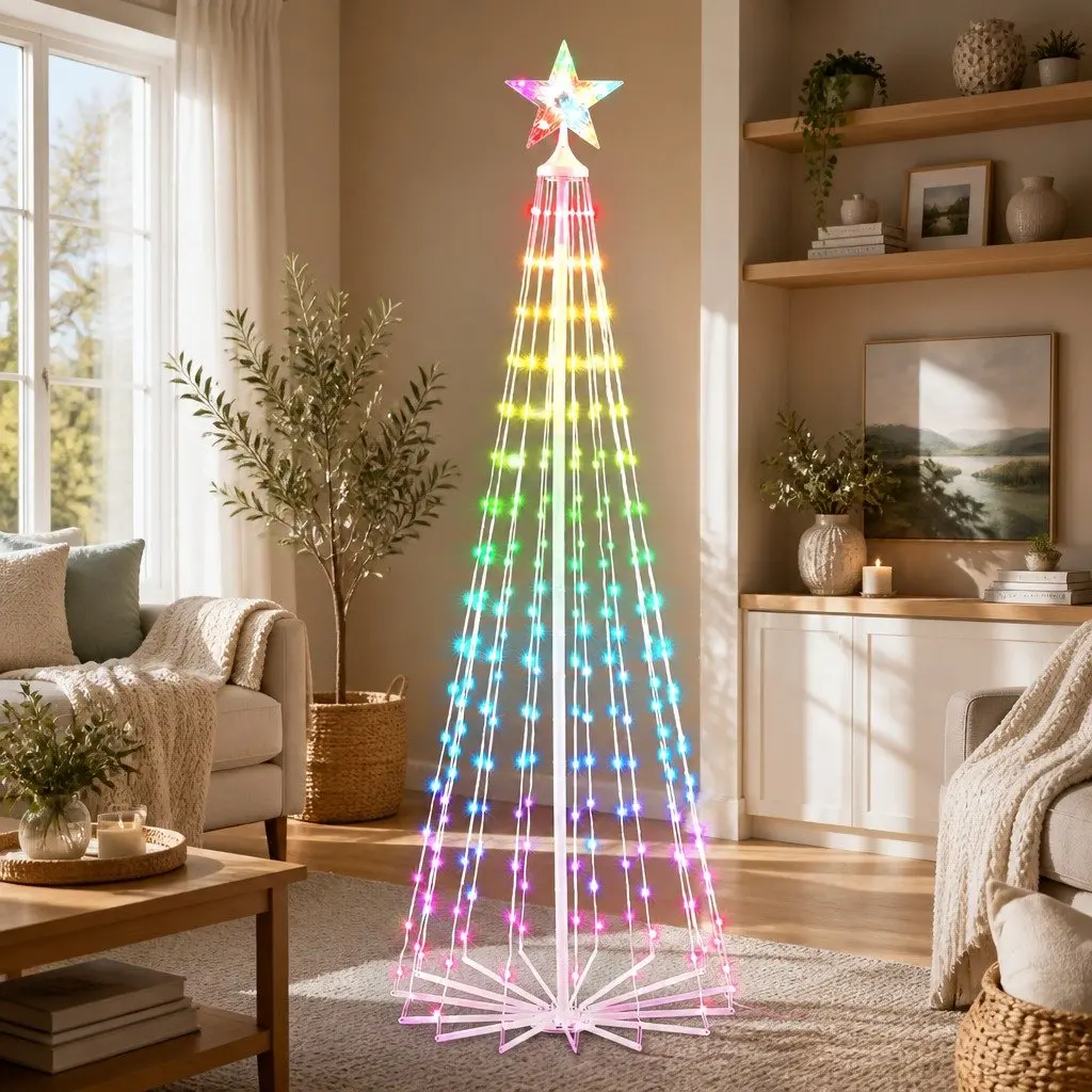 LED Christmas Tree Indoor Outdoor 180cm 265 RGB Lights Remote Control