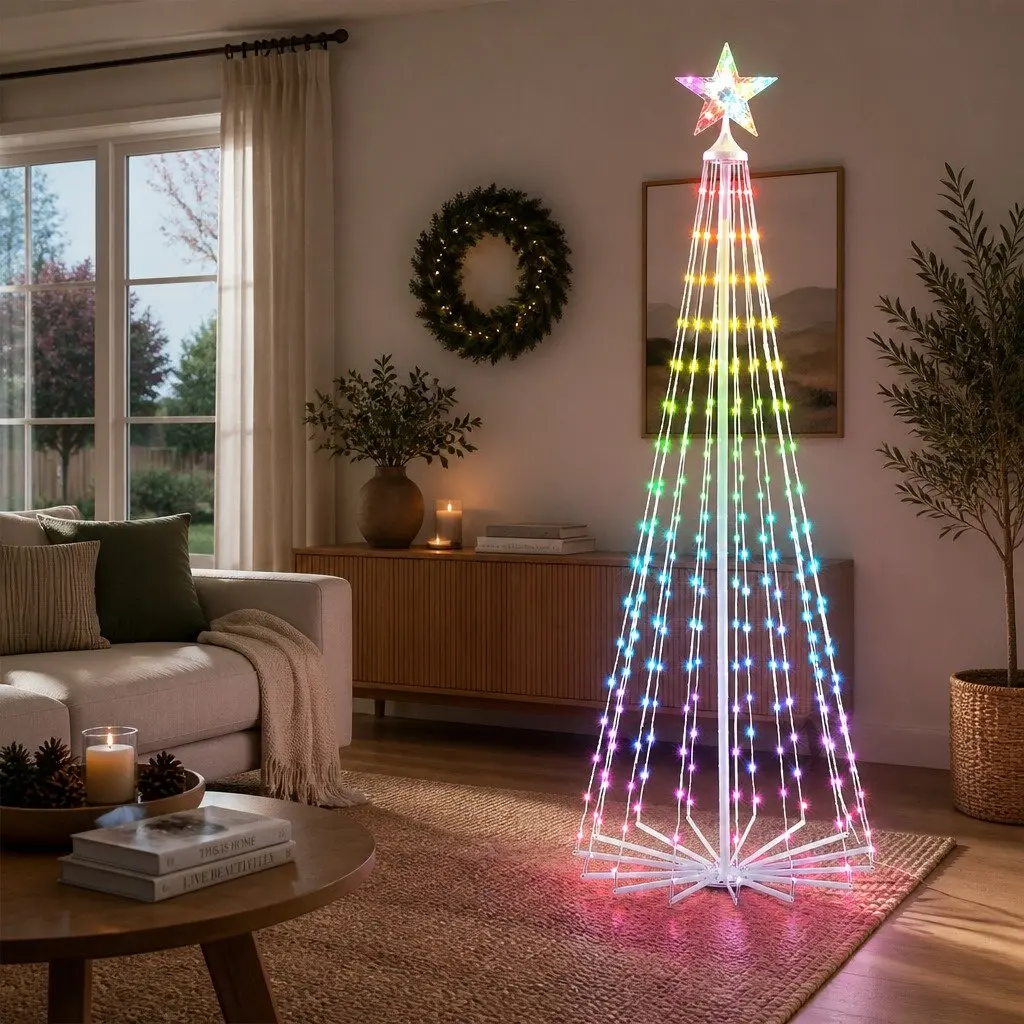 LED Christmas Tree Indoor Outdoor 180cm 265 RGB Lights Remote Control
