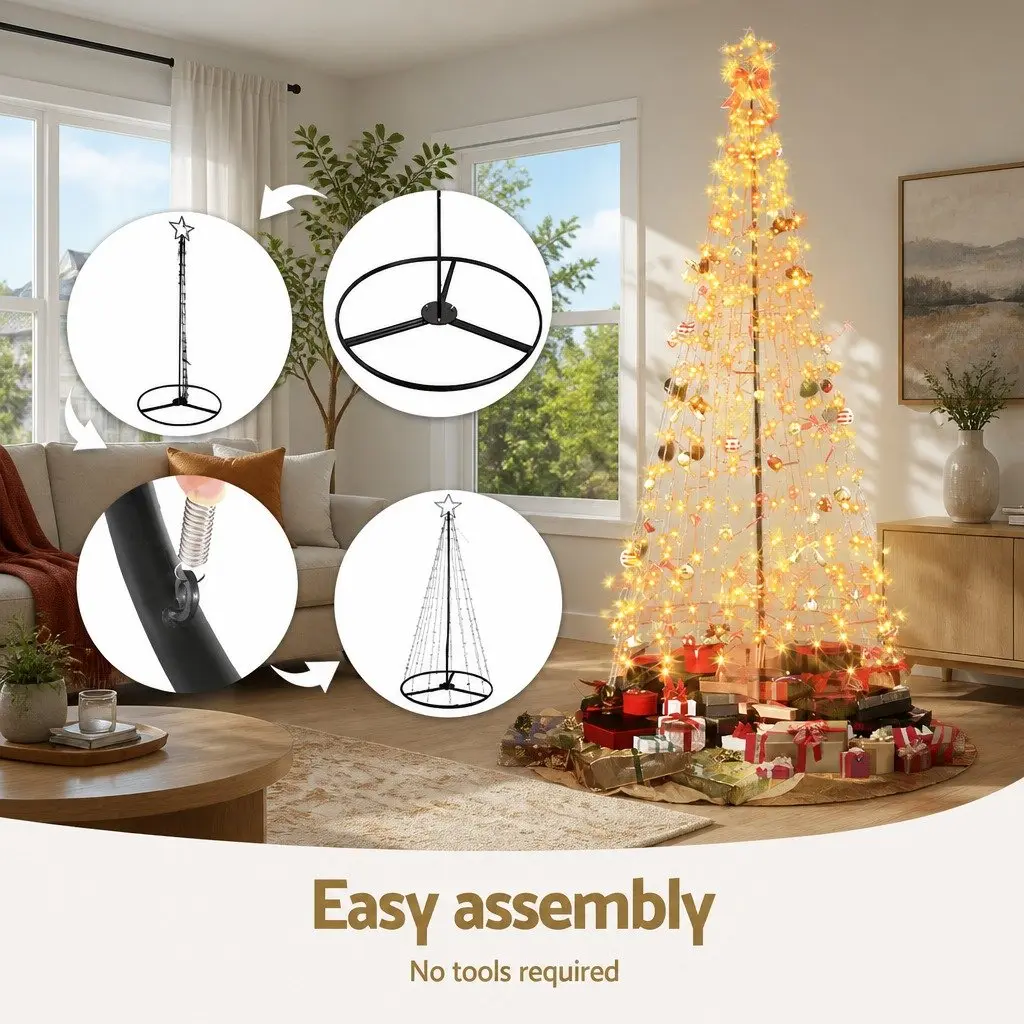 Christmas Tree Outdoor Indoor 3.6M Solar LED Warm White Lights