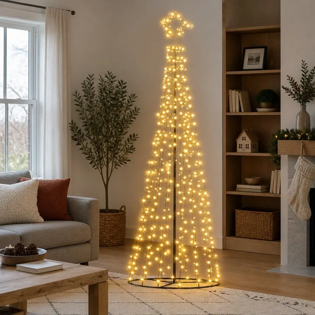 Christmas Tree Outdoor Indoor 3.6M Solar LED Warm White Lights