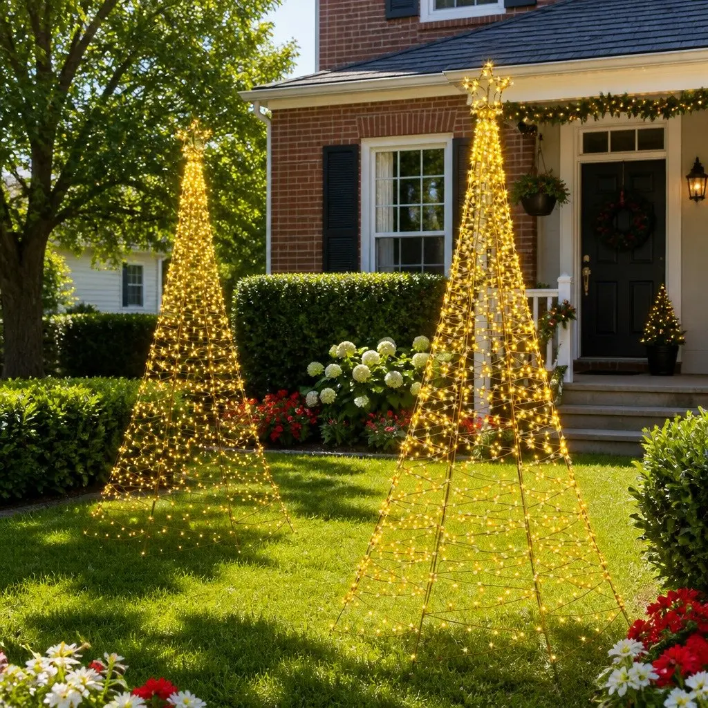 Solar Christmas Tree Indoor Outdoor 2.1m 320 LED Lights