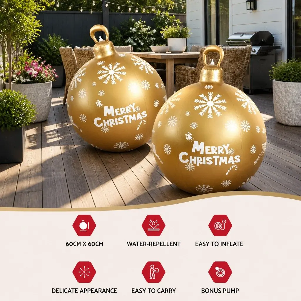 Christmas Inflatable Bauble Decoration Indoor Outdoor 60cm