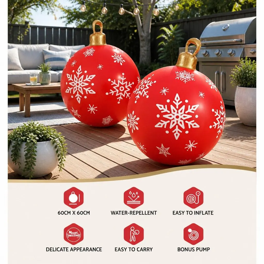 Christmas Inflatable Ball Bauble 60cm Outdoor Indoor Festive Holiday Decoration