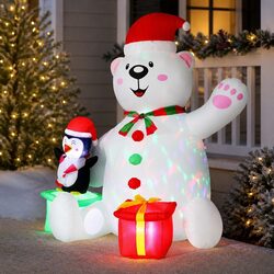 1.8M Christmas Inflatable Bear with LED Lights Specs
