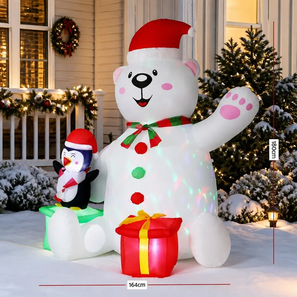 Christmas Inflatable Bear Indoor Outdoor 1.8M with LED Lights