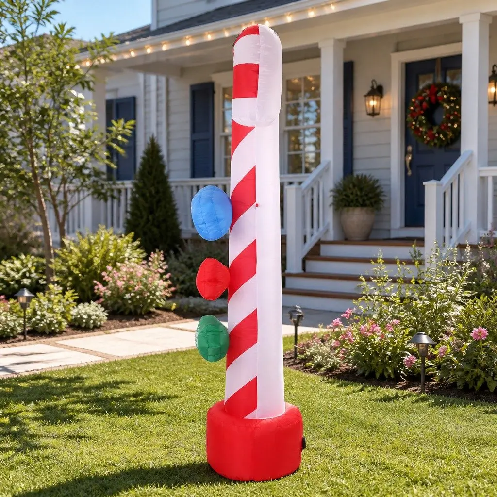 Christmas Inflatable Candy Pole Decoration for Indoor Outdoor Use 2.4M