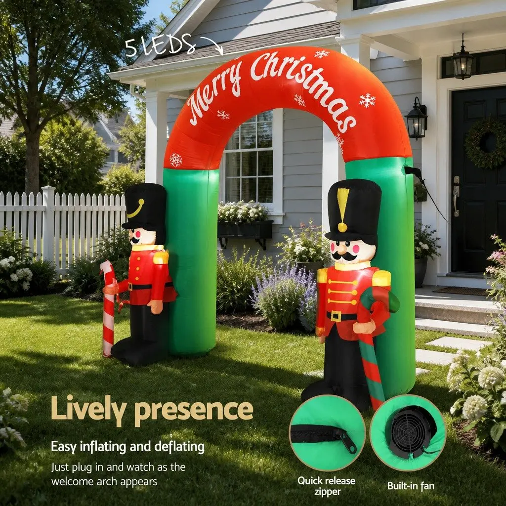 Christmas Inflatable Nutcracker Archway Outdoor 3M LED Illuminated