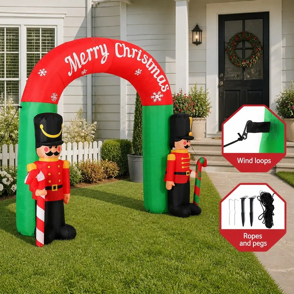 Christmas Inflatable Nutcracker Archway Outdoor 3M LED Illuminated
