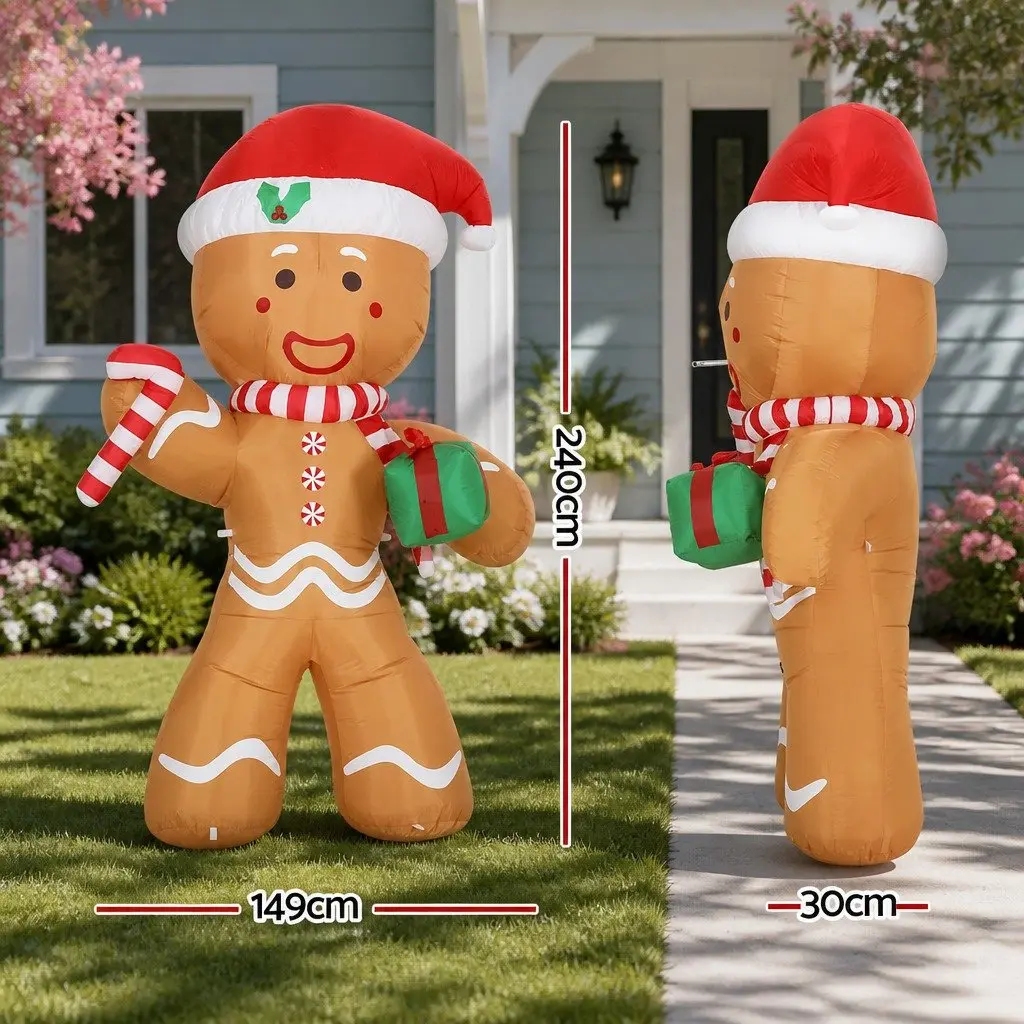 2.4M Gingerbread Inflatable with LEDs