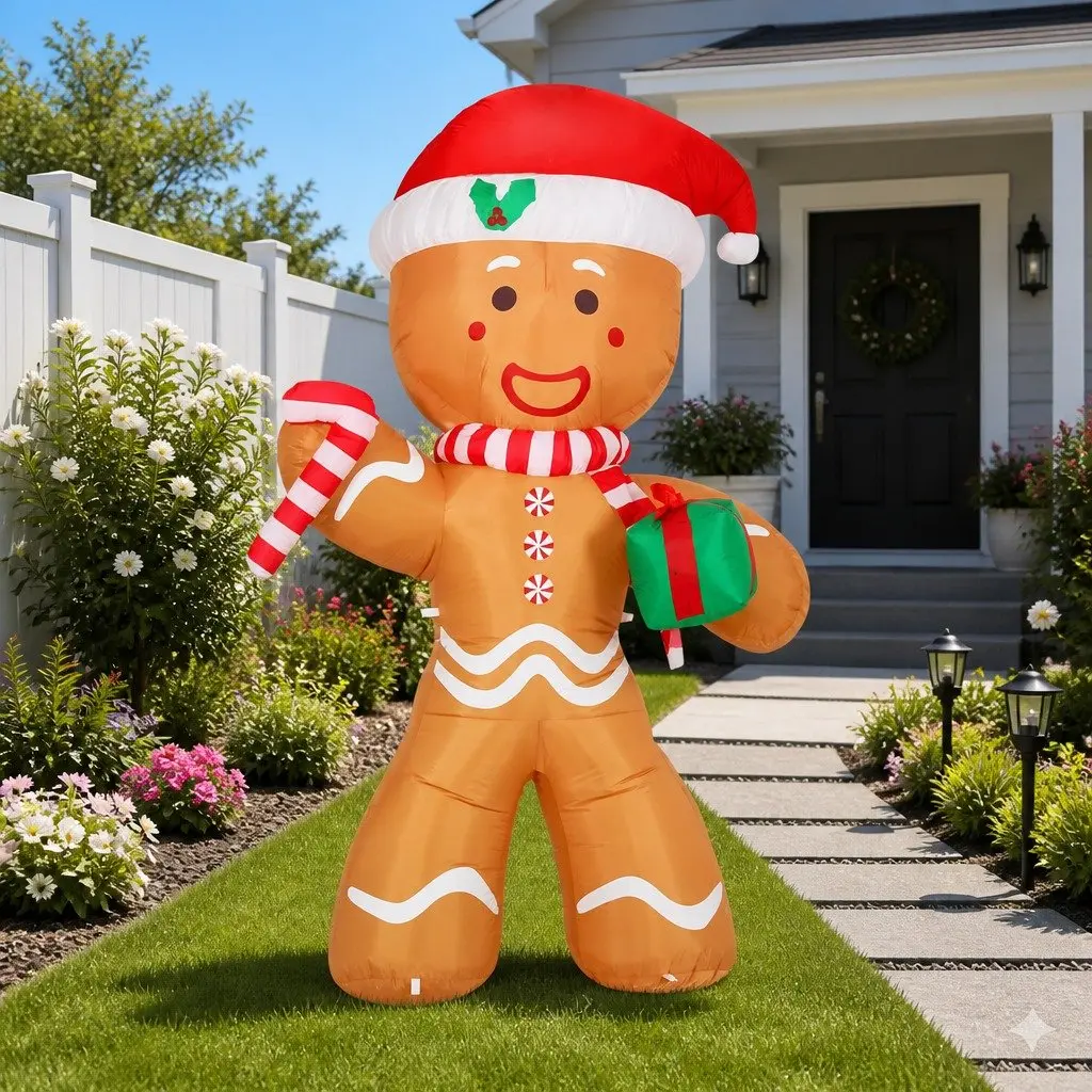 2.4M Gingerbread Inflatable with LEDs