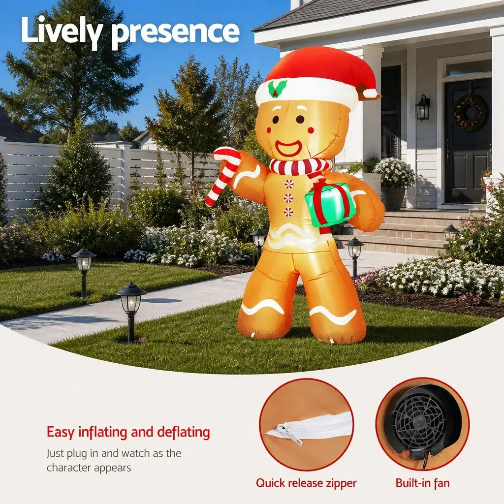 2.4M Gingerbread Inflatable with LEDs