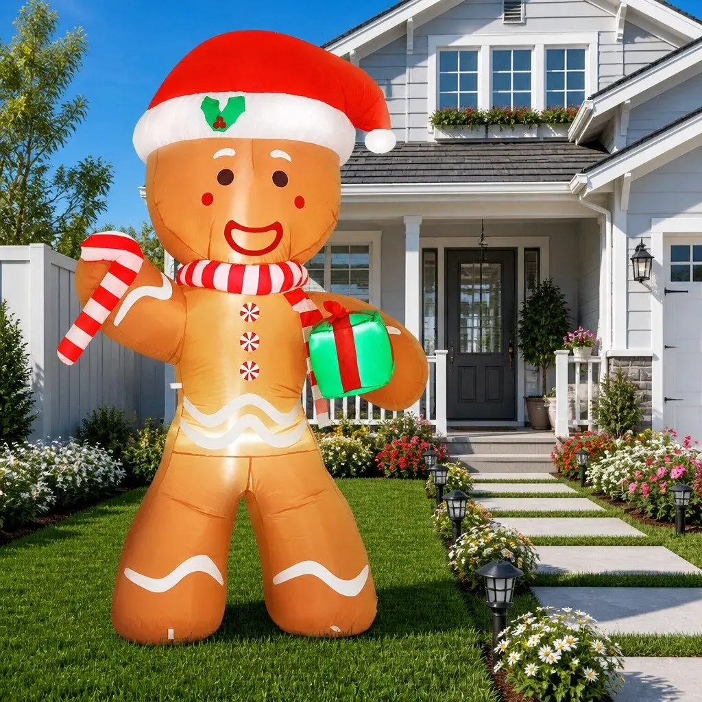 2.4M Gingerbread Inflatable with LEDs