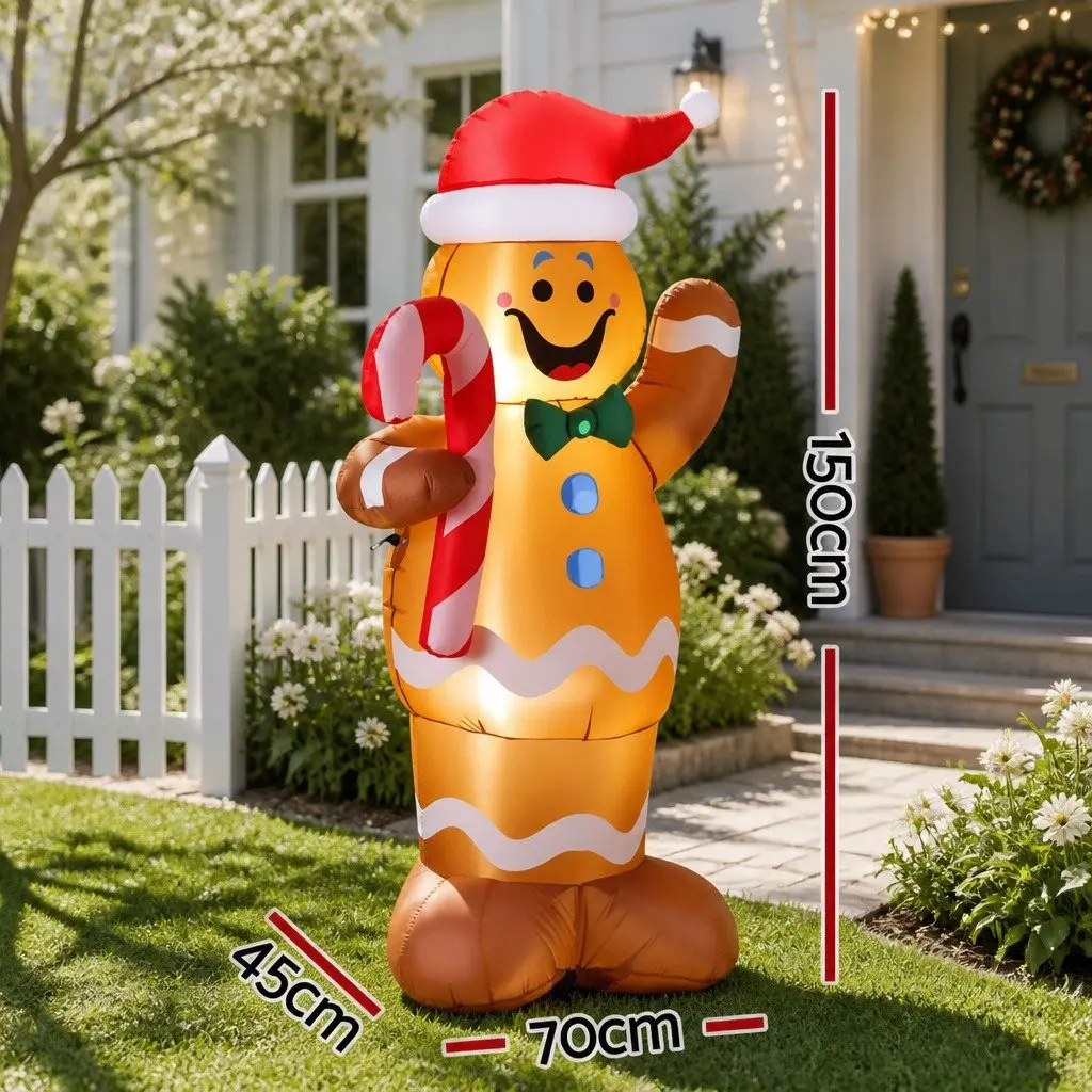 1.5M Gingerbread Man Inflatable Decoration