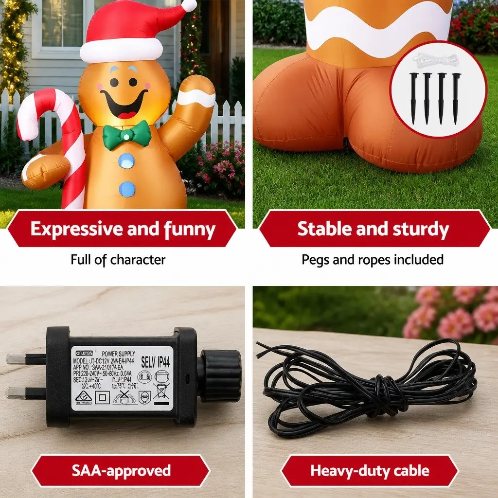 1.5M Gingerbread Man Inflatable Decoration