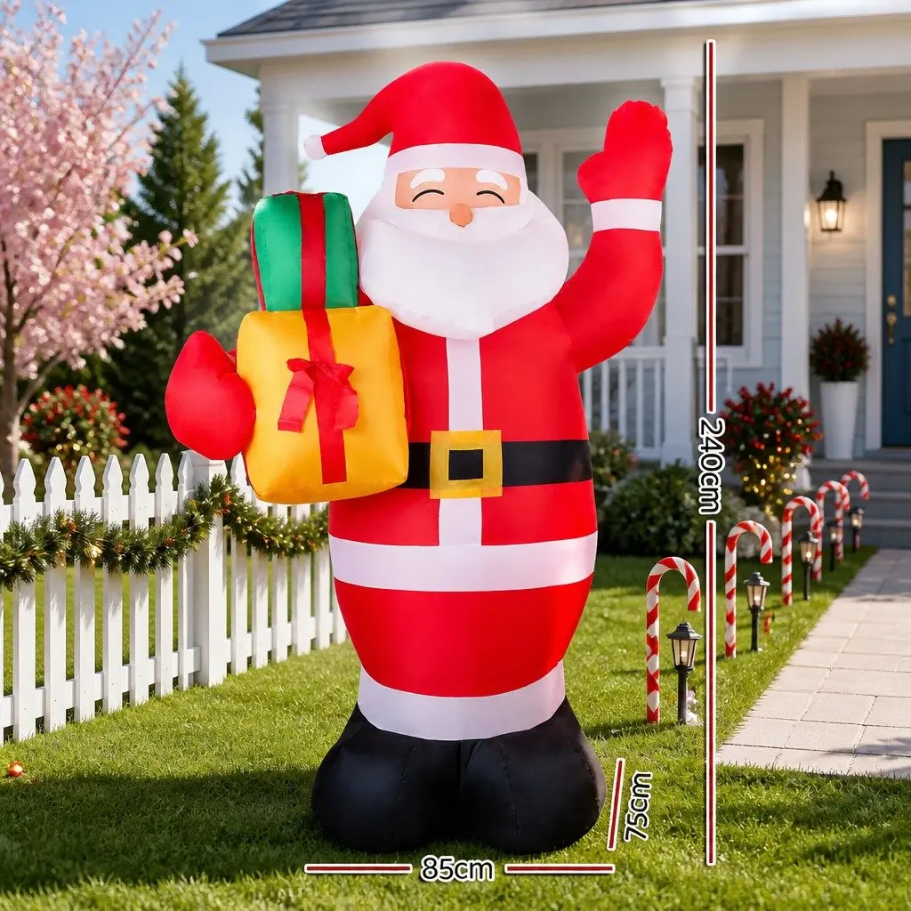 Christmas Inflatable Santa Decoration for Garden 2.4M with LED Lights