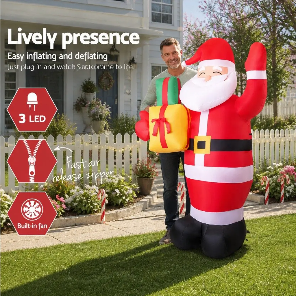 Christmas Inflatable Santa Decoration for Garden 2.4M with LED Lights