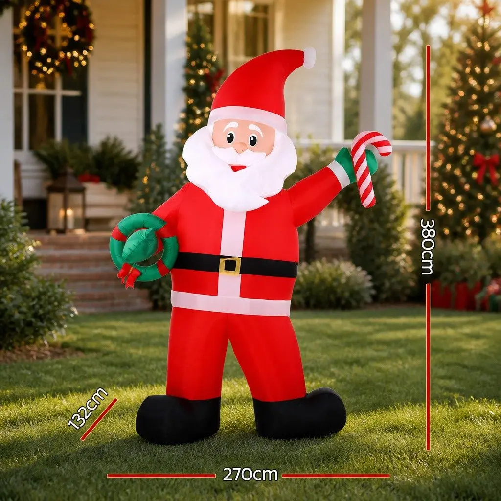 Inflatable Santa Decoration Outdoor 3.8M Height LED