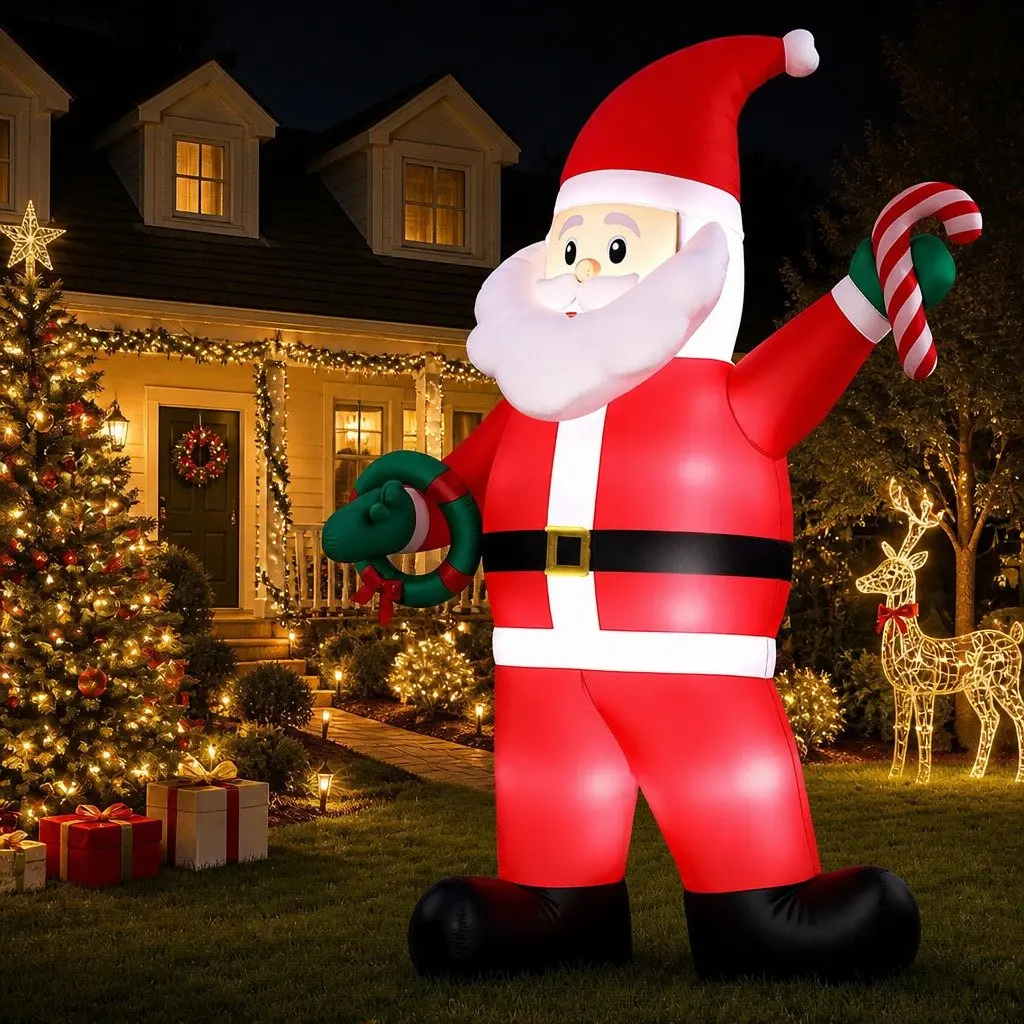 Inflatable Santa Decoration Outdoor 3.8M Height LED